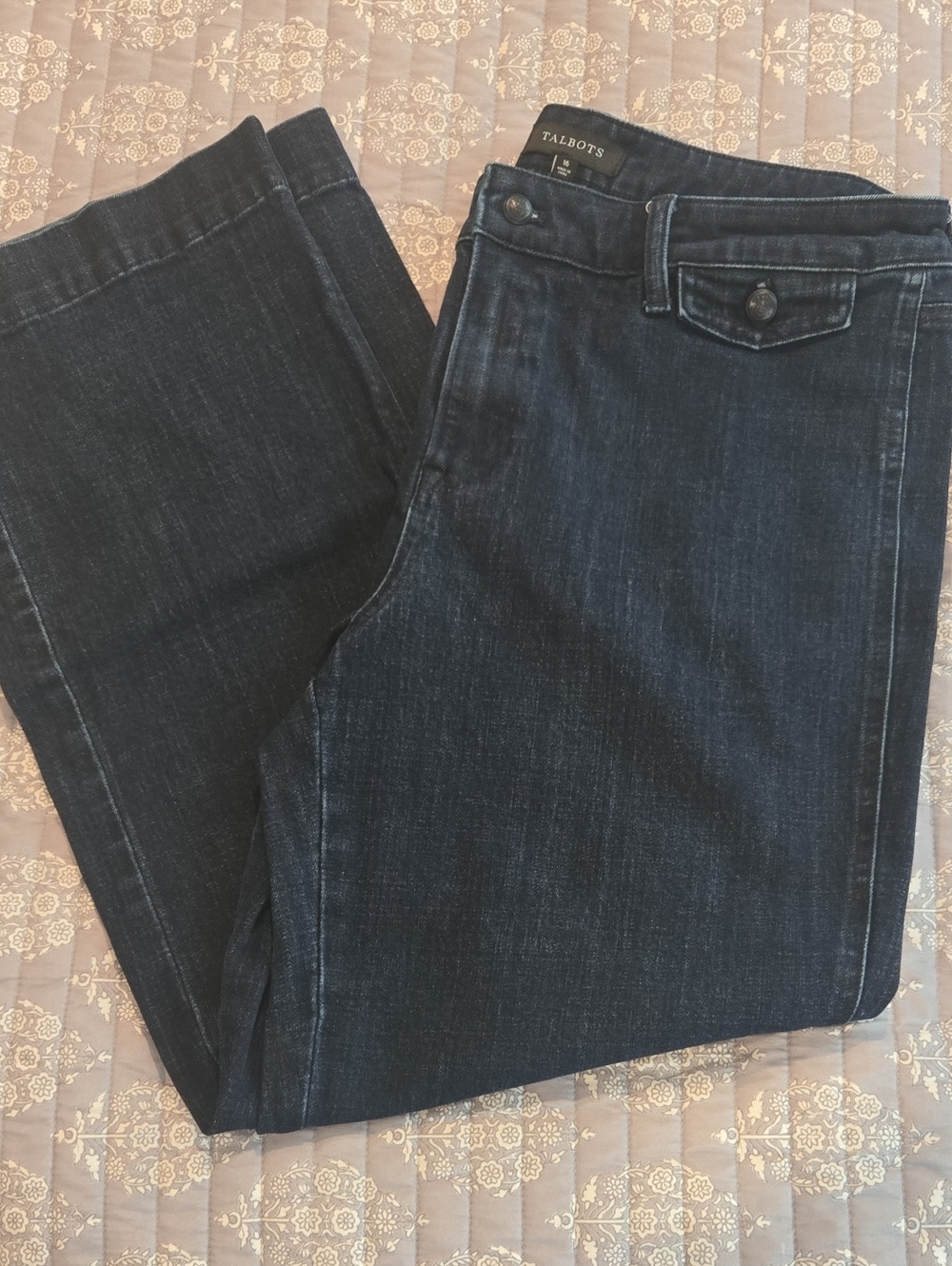Talbots Women's Dark Indigo Straight-Leg Jeans - Picture 1 of 9